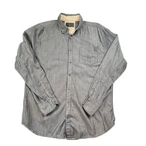 Outpost Makers Gray Plain Long Sleeve Mens XL Shirt Button Down Classic 0200